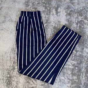 Navy blue pinstriped dress pants